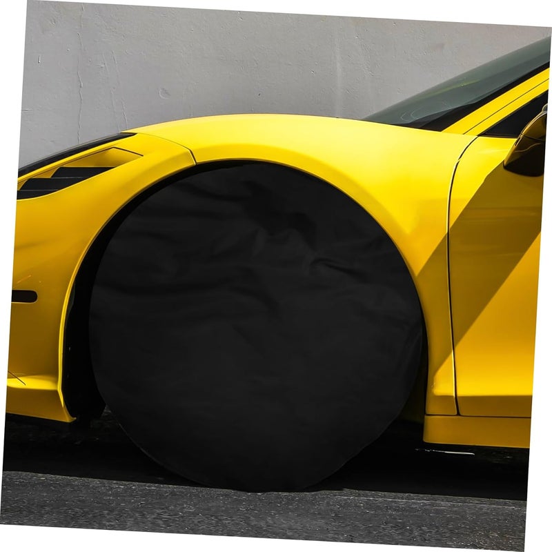 ULTECHNOVO 4pcs Wheel Tire Covers Protective Covers for Auto Truck Car Camper Trailer for up to Tires Protects Against Sun Damage and Dirt - Image 4