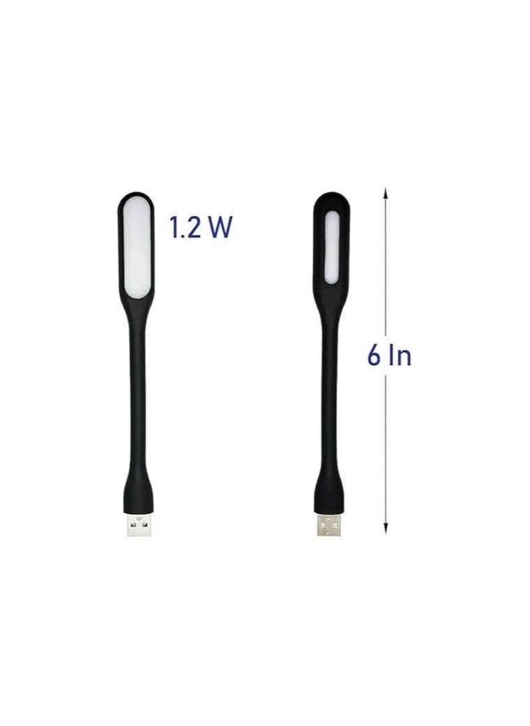 مصباح LED صغير  USB - مصباح مرن  للباور بانك والكمبيوتر واللاب توب والكيبورد | مصباح قراءة متعدد الالوان موفر للطاقة للكتب والاستخدام الخارجي