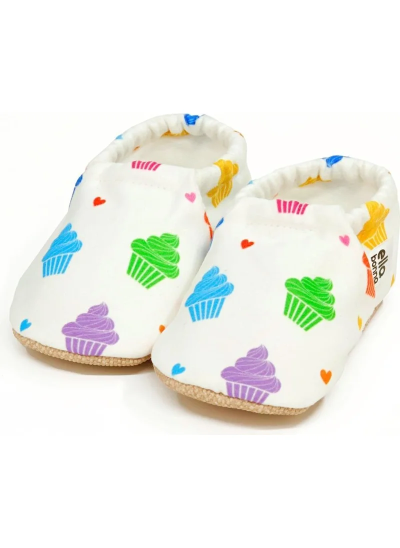 Ella Bonna Patterned Baby Booties, Non-Slip Sole, Home Nursery Shoes Slippers, Colorful Ice Cream