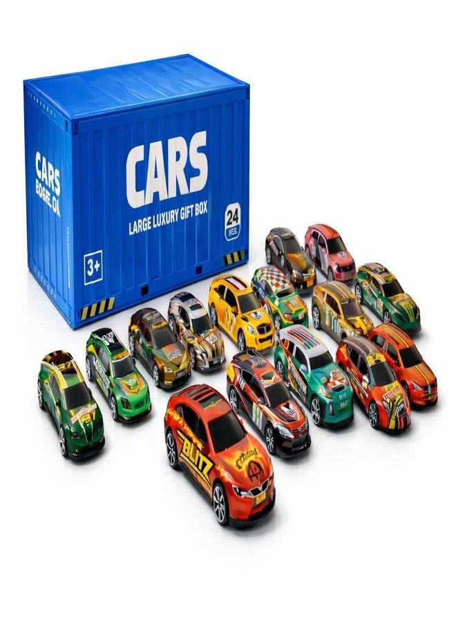 RAMNATH IMPEX RAMNATH Mini Pull Back Cars Toy Set for Kids, 24pcs Die Cast Metal Cars Playset with Container Storage Box, Kids Racing Car Toys, Party Favors Race Cars Toys Birthday Gift Supplies for Boys & Girls. - Image 1