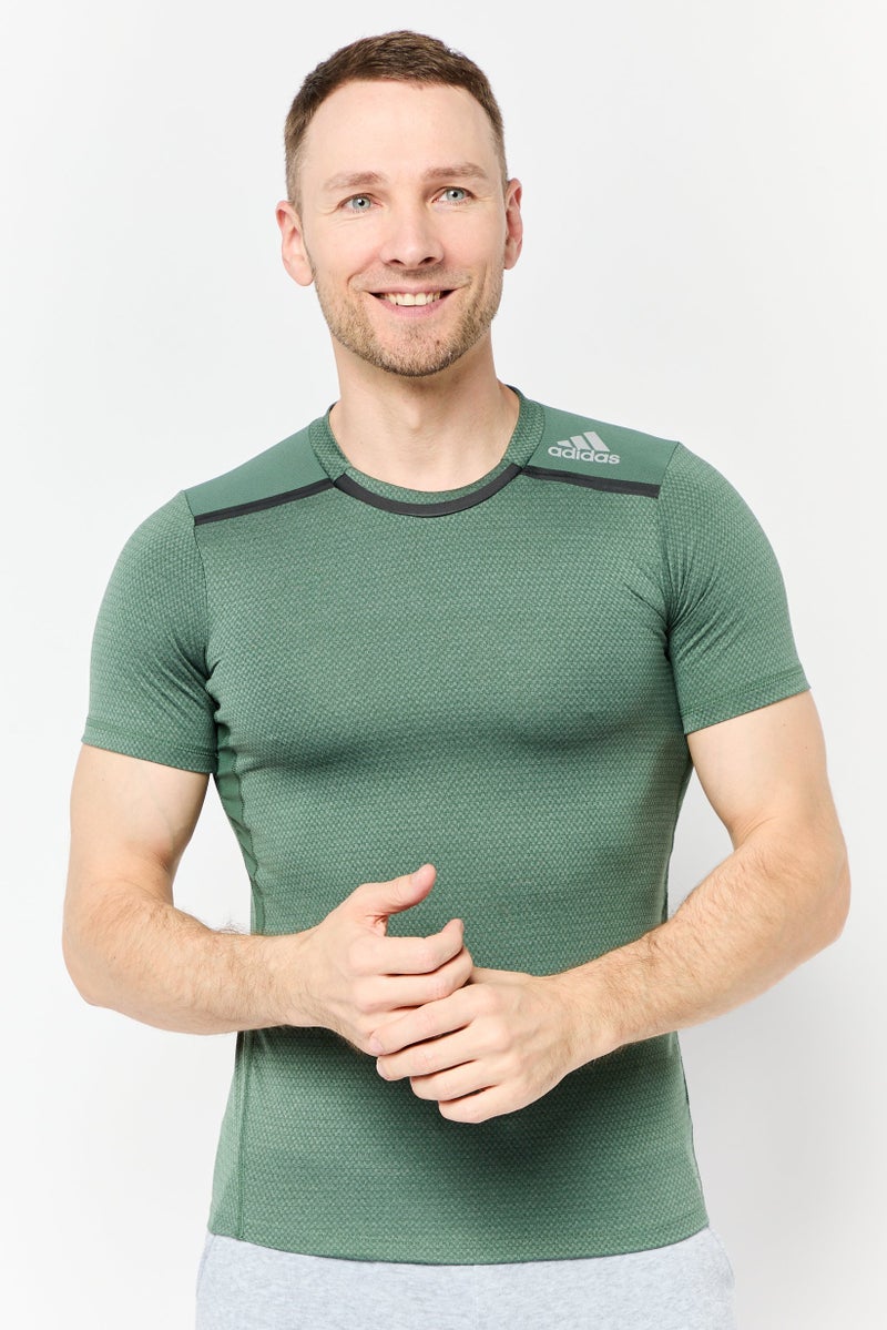 Adidas تي شيرت تدريب قصير الأكمام للرجال، أخضر أكسيد - Image 1