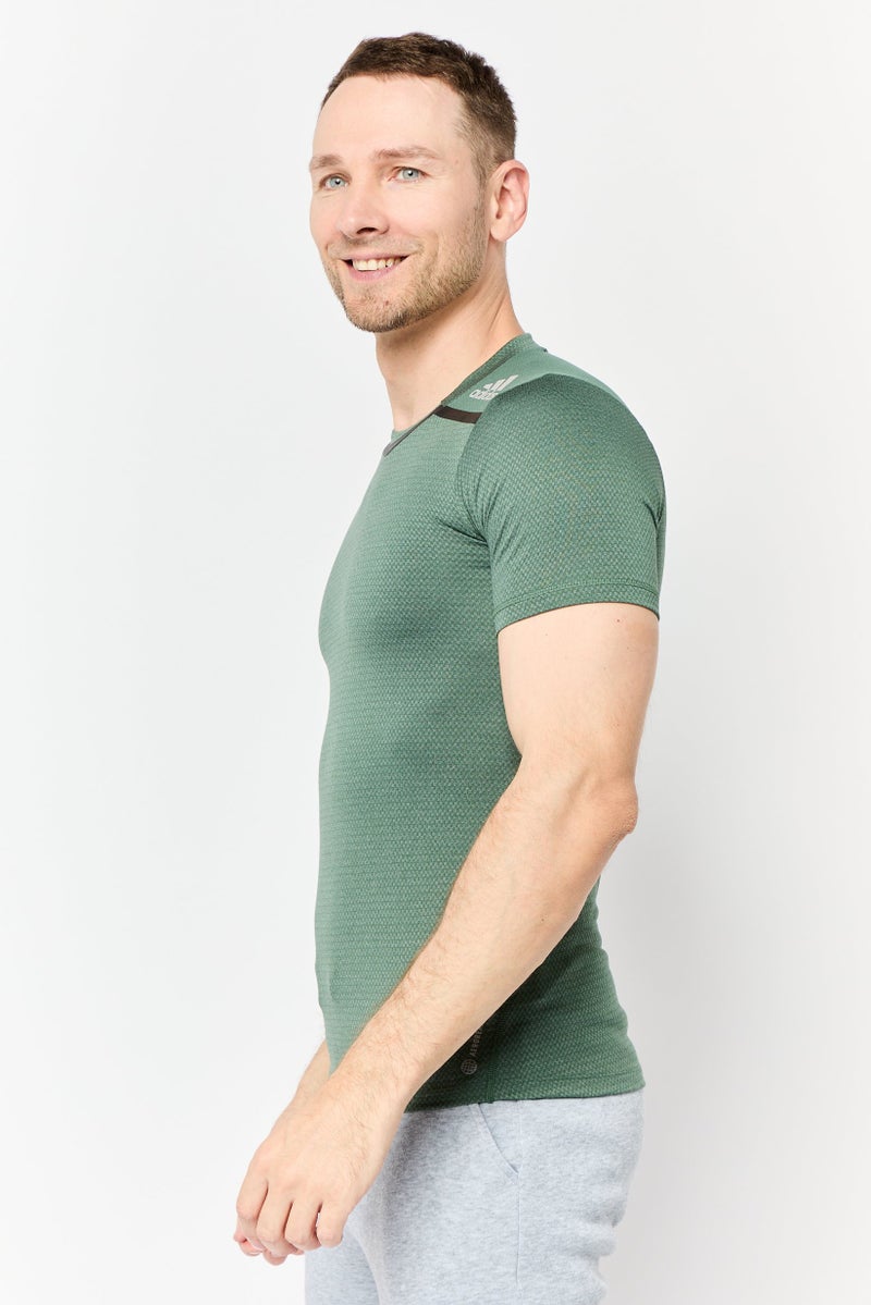 Adidas تي شيرت تدريب قصير الأكمام للرجال، أخضر أكسيد - Image 3