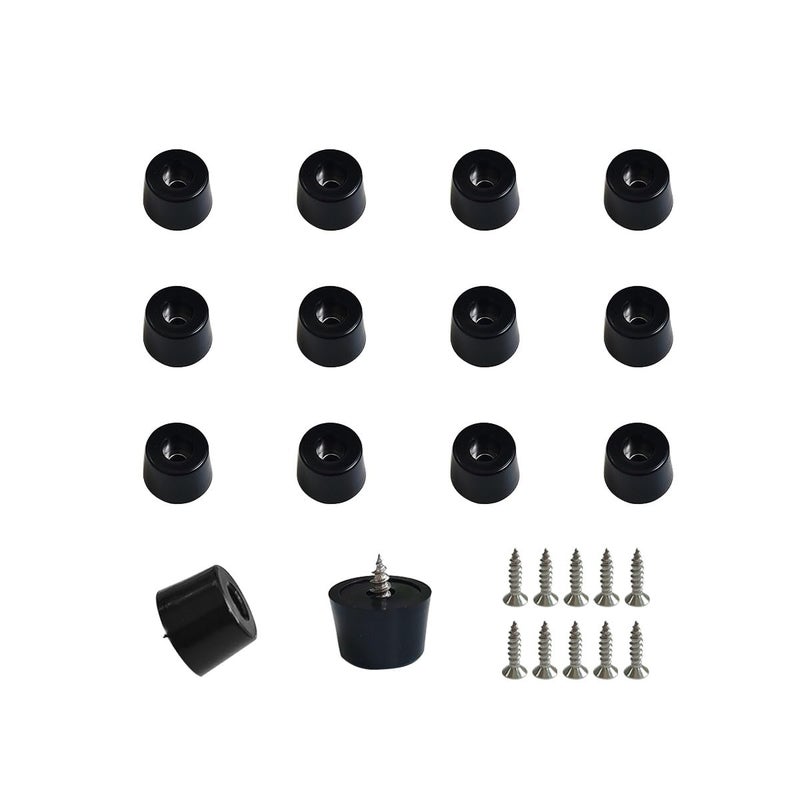 ZYYC 20 Pcs Black Rubber Feet Pad With Stainless Screws  Non Slip Rubber Bumper Feet  Black Rubber Feet For Cutting Board  Cutting Board Feet Non Slip  Cutting Board Rubber Feet (0.51"" H X 0.78"" D) - Image 1