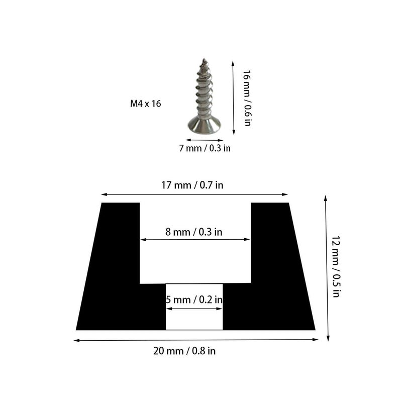 ZYYC 20 Pcs Black Rubber Feet Pad With Stainless Screws  Non Slip Rubber Bumper Feet  Black Rubber Feet For Cutting Board  Cutting Board Feet Non Slip  Cutting Board Rubber Feet (0.51"" H X 0.78"" D) - Image 3