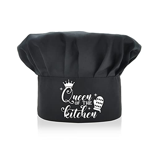AGMDESIGN Funny Chef Hat, Queen of The Kitchen, Funny Chef Wear, Adjustable Kitchen Cooking Hat for Men & Women Black, Perfect for Birthday/Christmas/Thanksgiving - Image 1