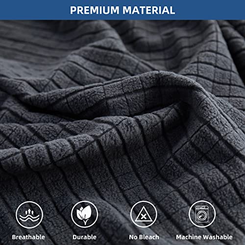 Eismodra Couch Covers for 3 Cushion Couch Sofa Magic Stretch Sofa Slipcover for Dogs Pet L Shape 2 Seat Replacement Furniture Protector,Dark Gray Length 65-78 inches(Only 1 Piece) - Image 3