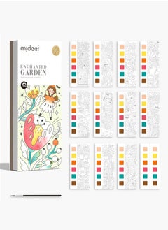 MiDeer Travel Pocket Watercolor Set - Magic Watercolor Book with Paints and Brushes - Watercolor Book for Kids (Dream Garden)  - Image 1