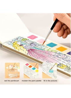 MiDeer Travel Pocket Watercolor Set - Magic Watercolor Book with Paints and Brushes - Watercolor Book for Kids (Dream Garden)  - Image 2