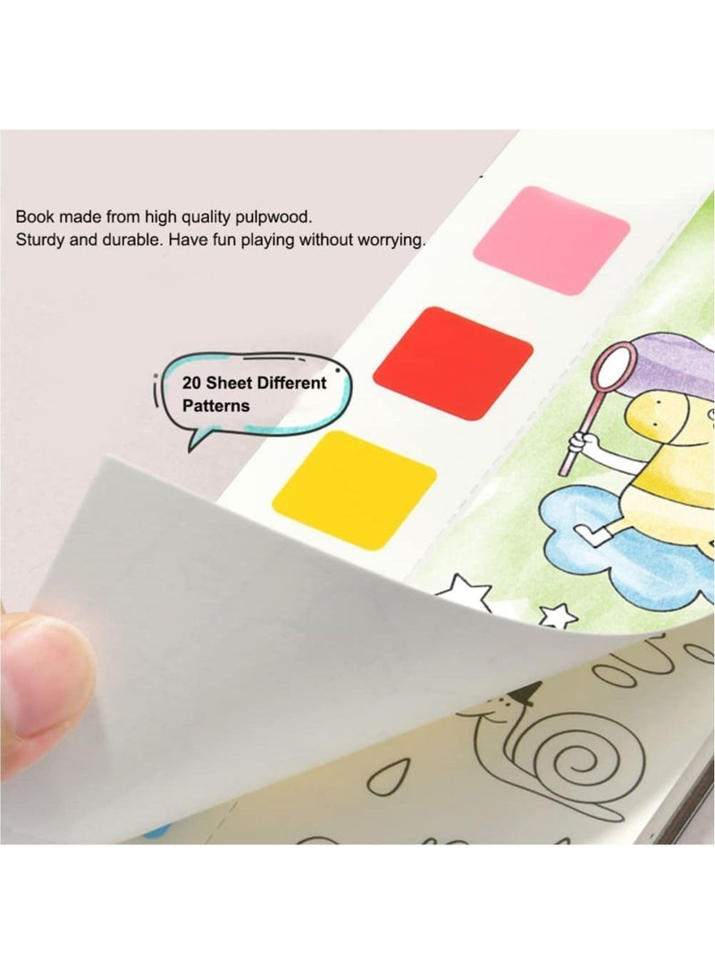 ميدير مجموعة ألوان المائية المحمولة - كتاب الرسم بالألوان المائية السحري مع الألوان والفرش - كتاب الرسم بالألوان المائية للأطفال (حديقة الاحلام) - Image 5