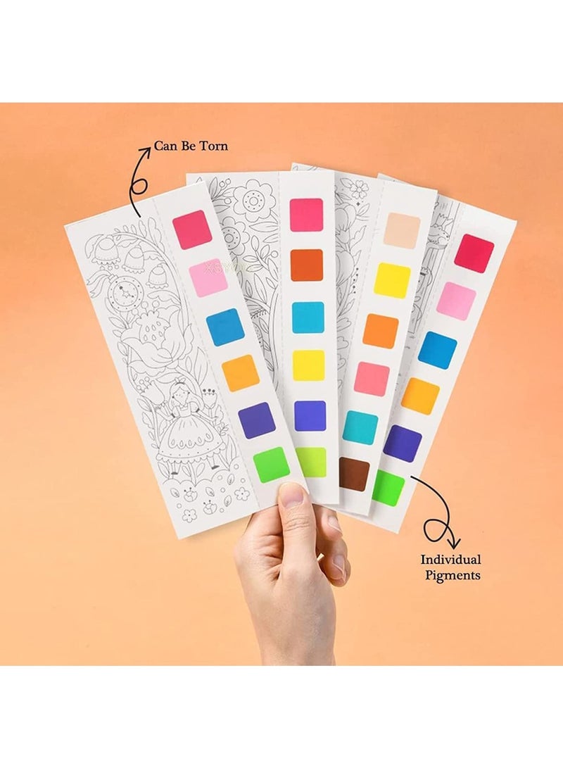 ميدير مجموعة ألوان المائية المحمولة - كتاب الرسم بالألوان المائية السحري مع الألوان والفرش - كتاب الرسم بالألوان المائية للأطفال (حديقة الاحلام) - Image 4