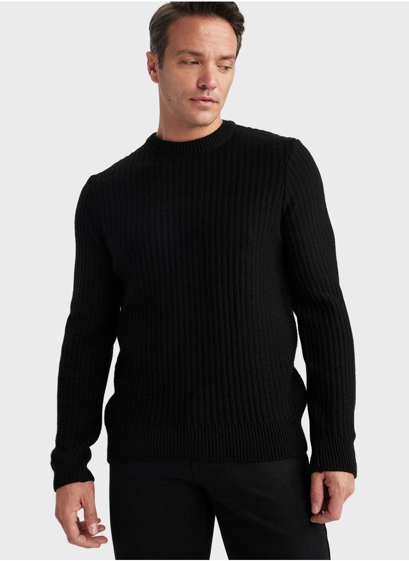 DeFacto - Crew Neck Knitted Sweater - Image 1