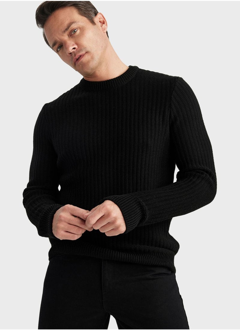 DeFacto - Crew Neck Knitted Sweater - Image 1