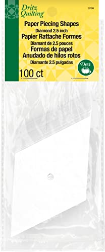Dritz 3236 Paper Piecing Shapes, Diamond, 2-1/2-Inch (100-Count), White - Image 5