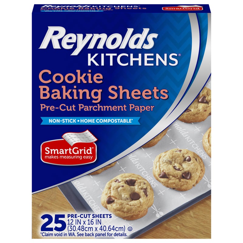 Reynolds Kitchens Cookie Baking Sheets PreCut Parchment Paper25 Count Pack of 4 100 Total Sheets