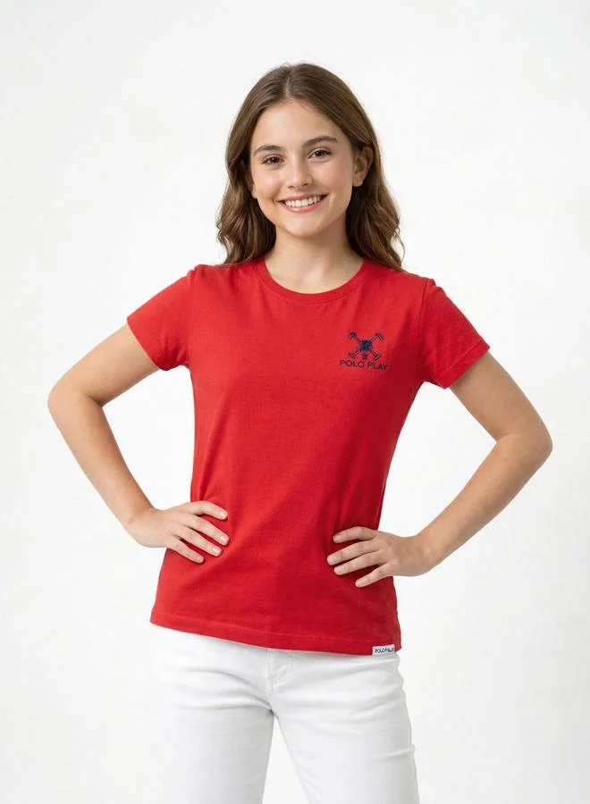 Polo Play Teen Girls Graphic Logo Cotton T-Shirt