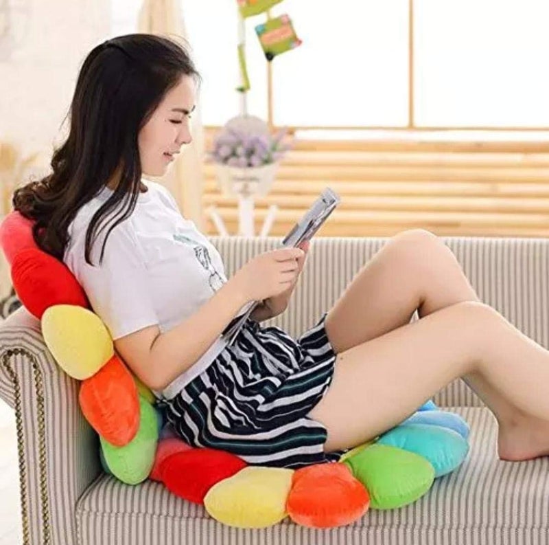 RIVULET RIVULET Emoji Sunflower Cushions 16x16 Inches Colorful Plush Emoji Throw Pillow Toy for Kids Playing Bedroom Decor Fibre Filled Seat or Back Sofa Floor Cushion Perfect for Gifting Love Eye  - Image 5