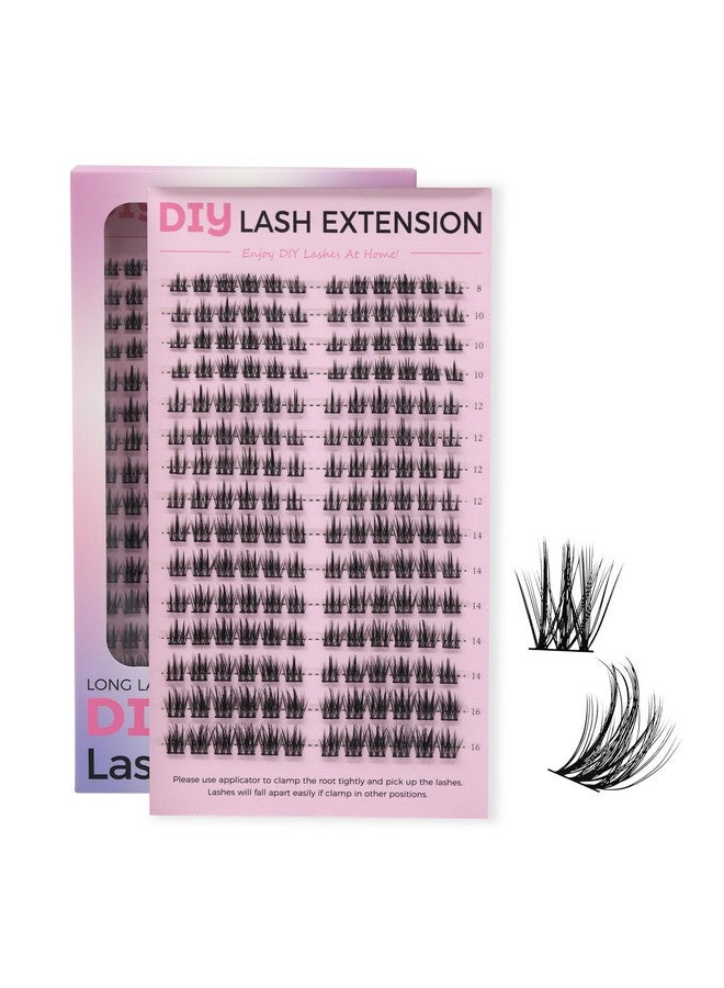 Miuffue Cluster Eyelash Extensions 180 PCS Cluster Lashes Wispy DIY Individual Lashes Cluster Super Thin Band Eyelash Clusters Soft Mink False Eyelashes Mixed Tray(C-8-16mix) - Image 1