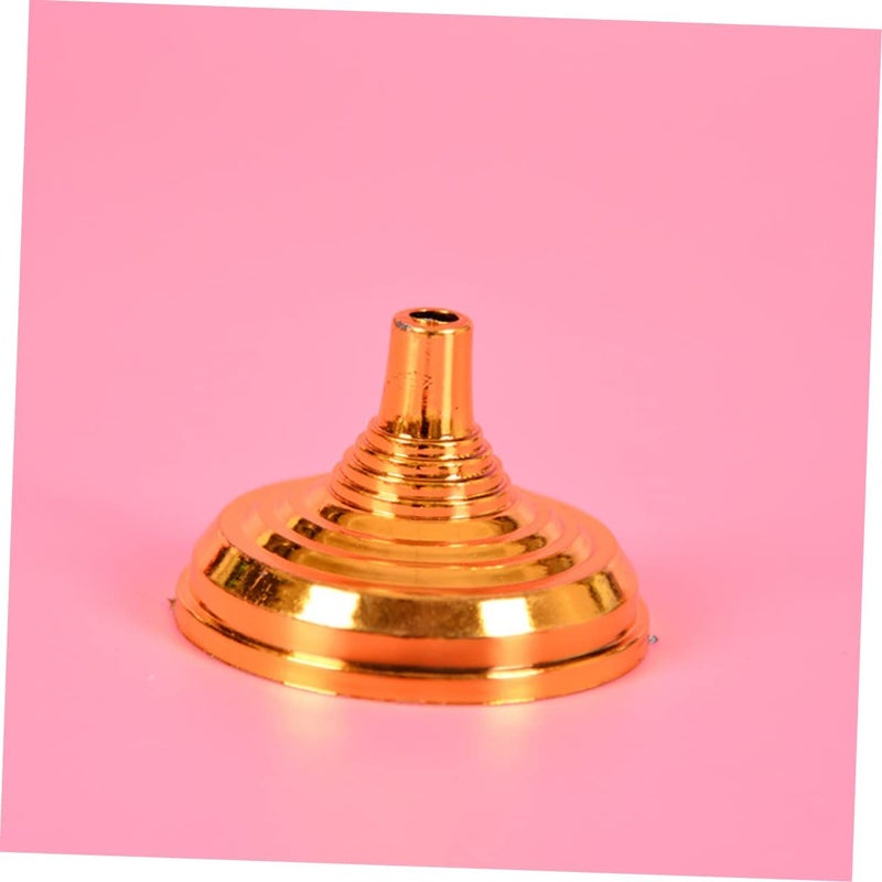 Gold Plated Plastic Flagpole Base Stand 5.5X3.5 cm Round Holder for Home Event Use - Image 5