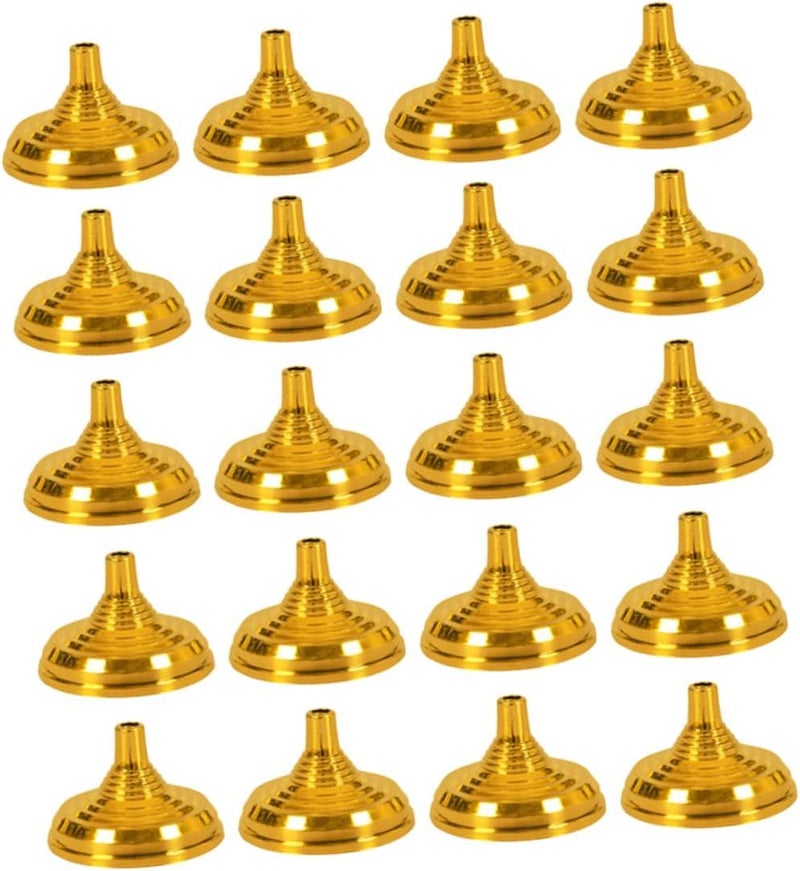 Gold Plated Plastic Flagpole Base Stand 5.5X3.5 cm Round Holder for Home Event Use - Image 1