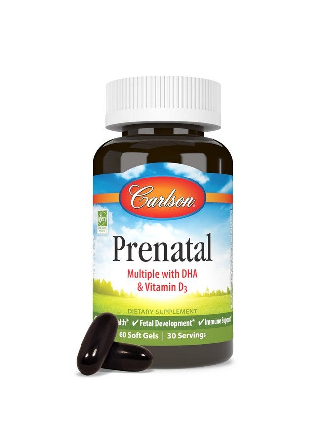 Carlson كارلسون - بري ناتال، متعدد مع DHA وفيتامين D3، صحة الحمل، تطوير الجنين ودعم المناعة، 60 كبسولة لينة - Image 5