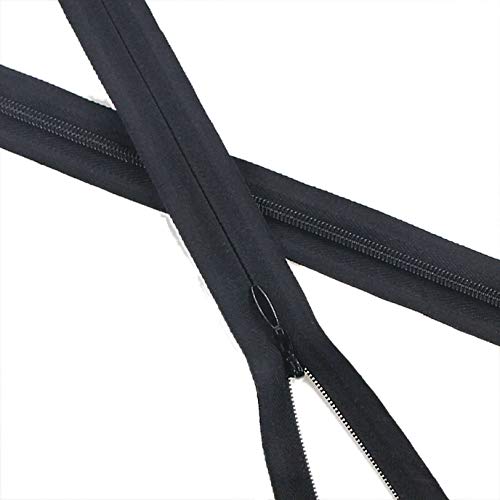 Leekayer Invisible Nylon Coil ZipperClothing ZipperDIY Sewing Tools for Craft 24 inchBlack 20 Pcs - Image 1