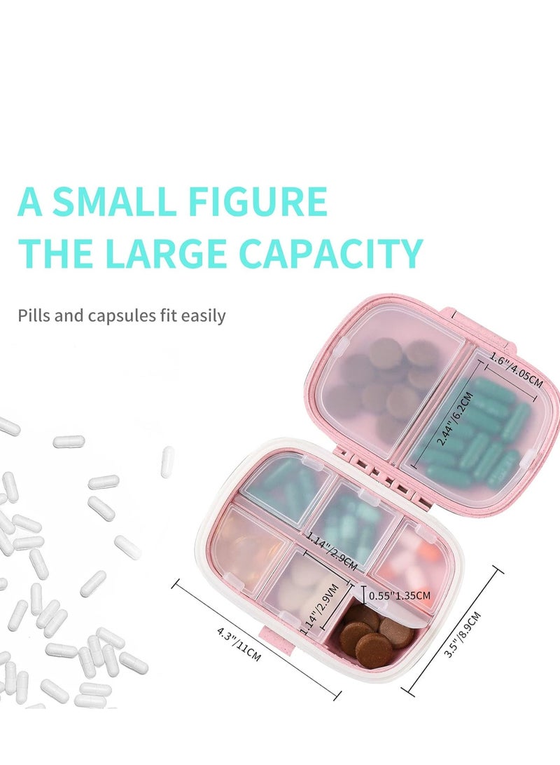 YUNSYE 4 PCS Travel Pill Organizer,  8 Compartments Portable Pill Box Small Daily Pill Case Medicine Vitamin Container for Pocket Purse  - Image 4