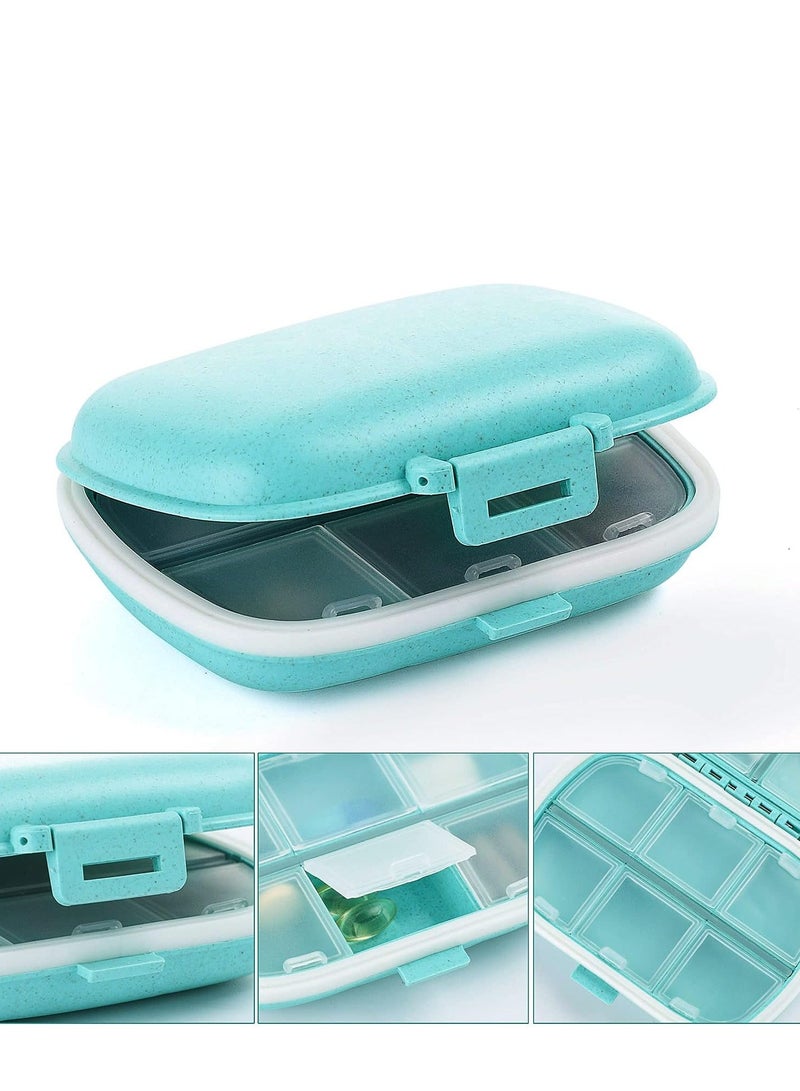 4 PCS Travel Pill Organizer,  8 Compartments Portable Pill Box Small Daily Pill Case Medicine Vitamin Container for Pocket Purse