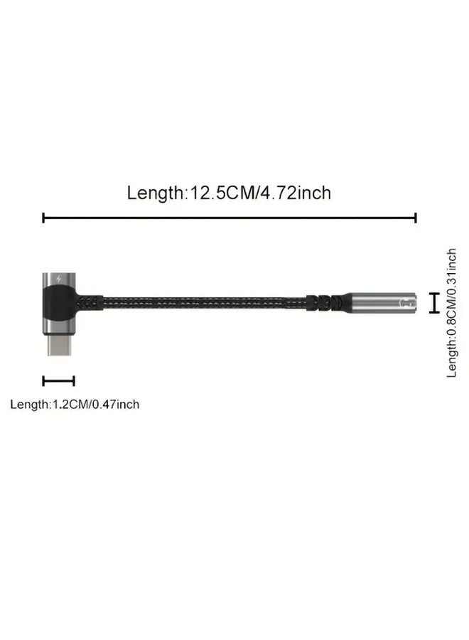 Black Type C 2in1 USB C PD Fast Charger Cable with 3.5mm Audio Adapter for Samsung S24 S23 S22 S21 Ultra A54 A53 - Image 3
