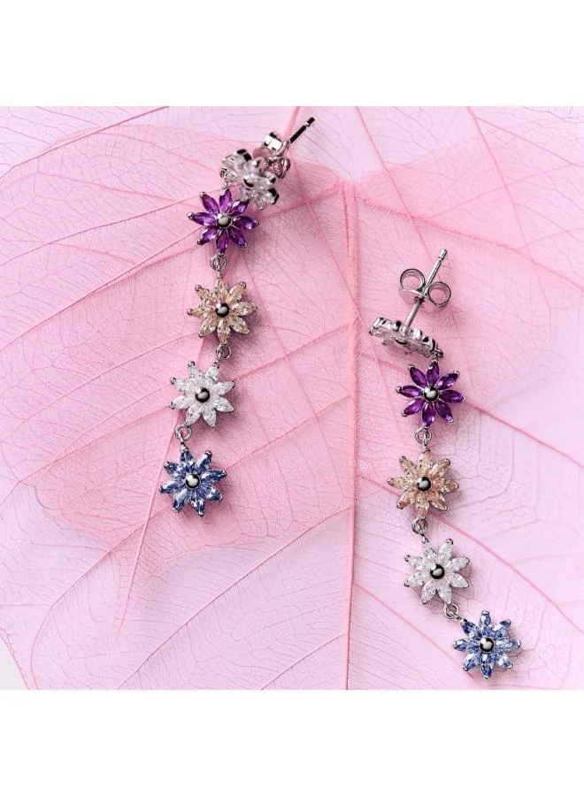 Rosato Gaia Sterling Dangling Floral Earrings