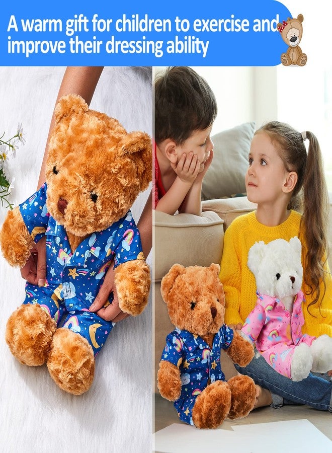 Bunnycool 2 Pcs PJ's Bear Clothes Outfit, Fit Most 12-16 Inch Bears Stuffed Clothes Pajamas Plushy for Stuffed , Pre Kindergarten Toys(Blue,Pajamas) - Image 5