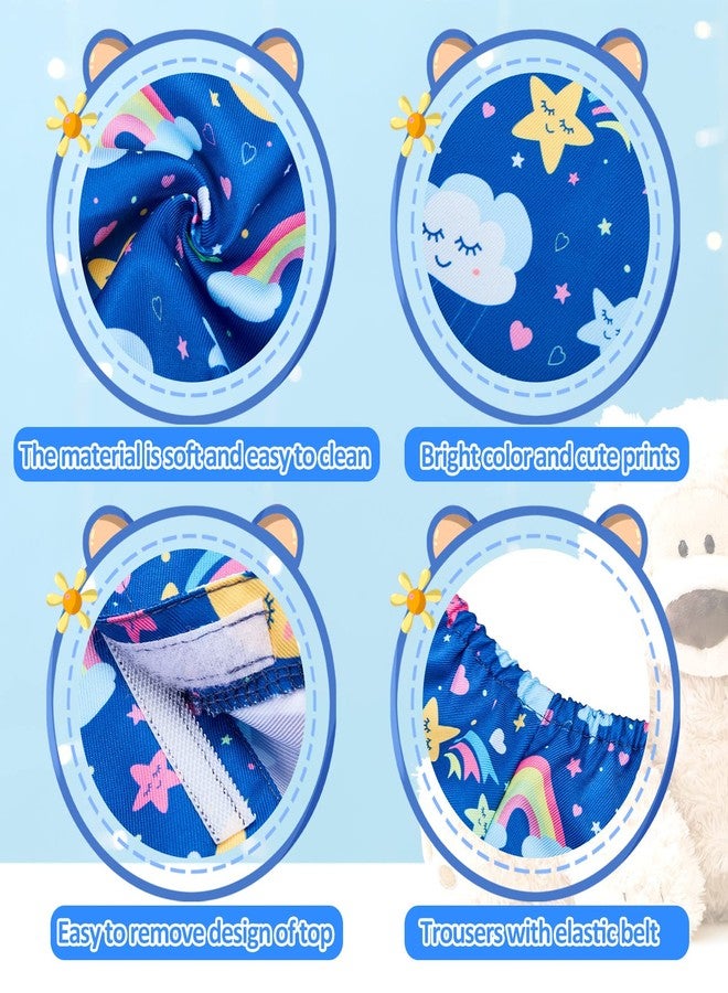 Bunnycool 2 Pcs PJ's Bear Clothes Outfit, Fit Most 12-16 Inch Bears Stuffed Clothes Pajamas Plushy for Stuffed , Pre Kindergarten Toys(Blue,Pajamas) - Image 4