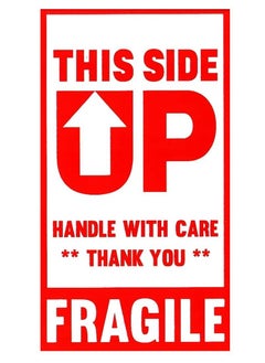 250pcs Fragile Label Stickers (9 x 5cm) This Side Up Handle With Care Vertical Warning Sign Labels for Safe Shipping Moving Packaging