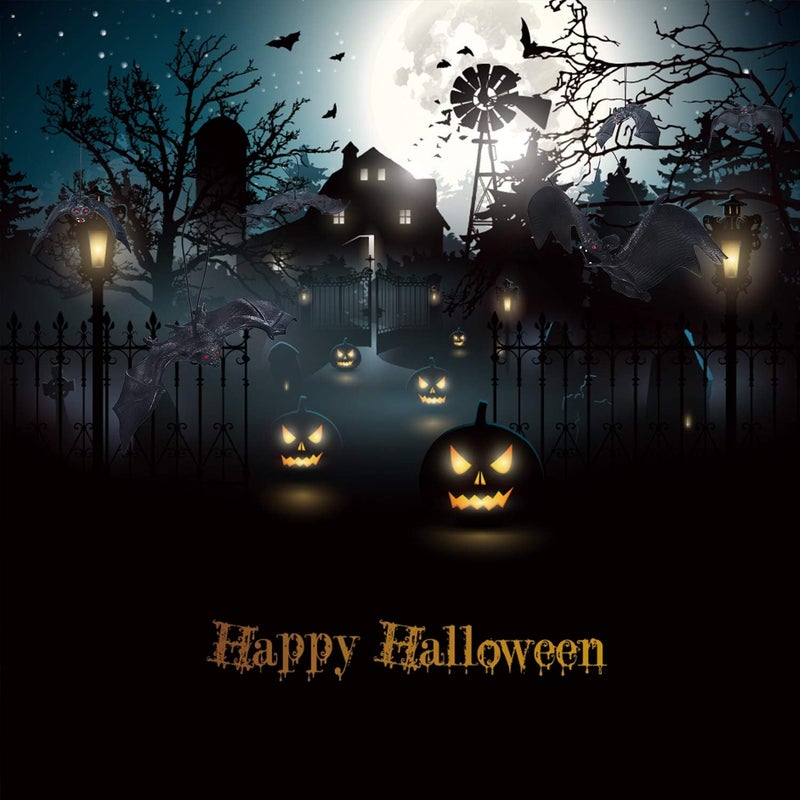JOVITEC 24 Pieces Halloween Hanging Bats Decoration Rubber Realistic Spooky Bats for Halloween Party Favors and Decoration 5 Sizes - Image 5