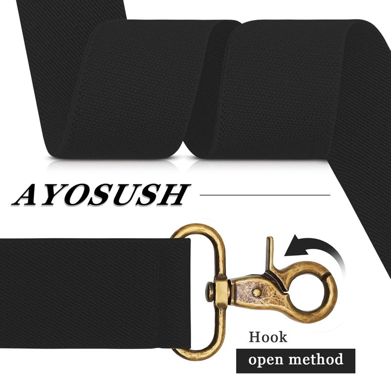AYOSUSH Vintage Suspenders for Men Heavy Duty 4 Snap Hooks for Belt Loops Adjustable X Back - Image 4