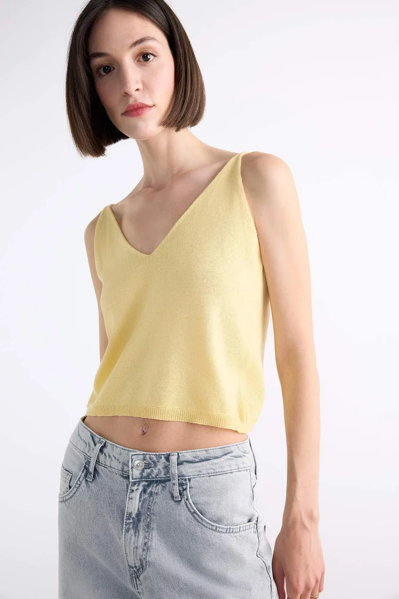 ديفاكتو Loose Fit Knitwear Tank Top