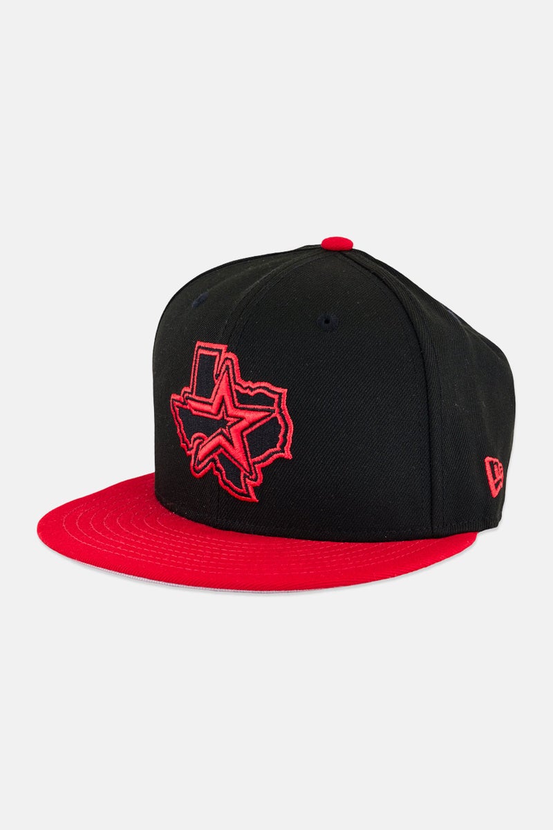 New Era x MLB Men Houston Astros Fitted Cap, Black - Image 1