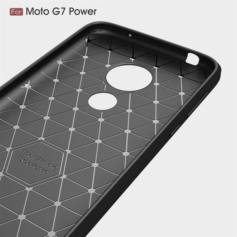 HuHa Case Cover Brushed Texture Carbon Fiber TPU Case for Motorola Moto G7 Power EU Version(Black) - Image 4
