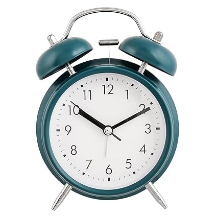 Fulkiza Vintage Twin Bell Analogue Table Alarm Clock with Night LED Light Ideal for Students and Kids Bedroom Twin Bell Clock Small