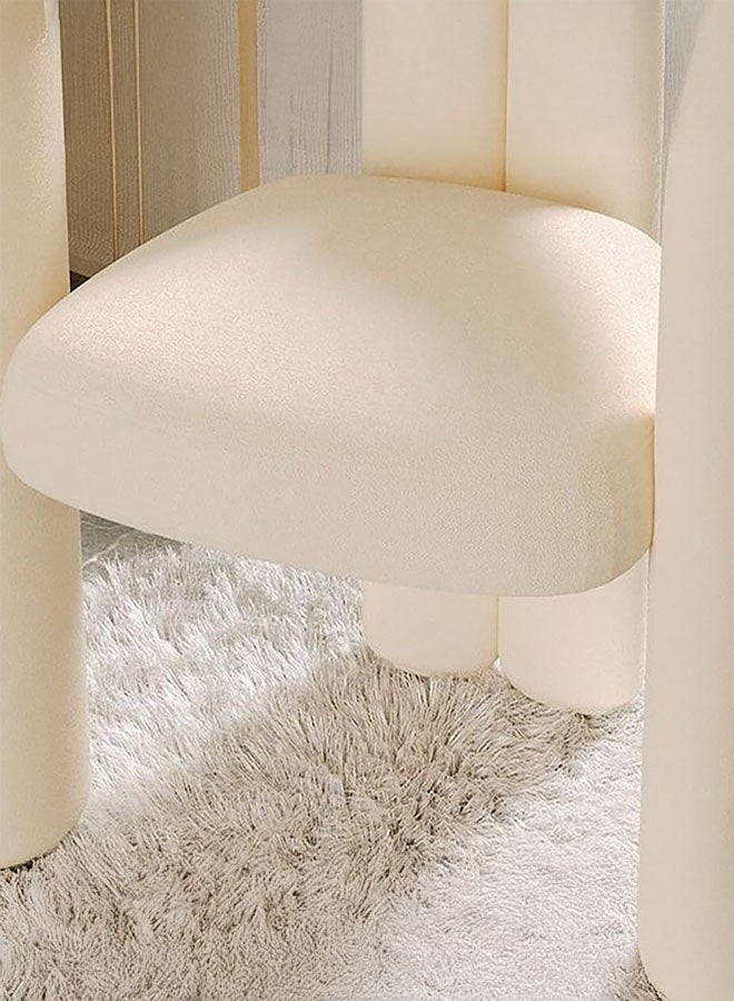 JOMILA Modern Vanity Chair, Fluffy Single Sofa, Minimalist Makeup Desk Chairs for Bedroom, Living Room, 61 x 56 x 78 cm (White) - Image 5