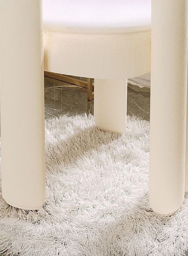JOMILA Modern Vanity Chair, Fluffy Single Sofa, Minimalist Makeup Desk Chairs for Bedroom, Living Room, 61 x 56 x 78 cm (White) - Image 4