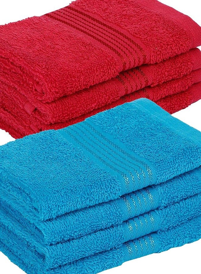 KOPA Quick Dry 100% Cotton Soft Terry Towel -8pc Face Towel (d'ross) | Quick Dry 100% Cotton | Super Absorbent, Lightweight, Odour Free - for Men, Women, Kids Solid-red/Turq - Image 4