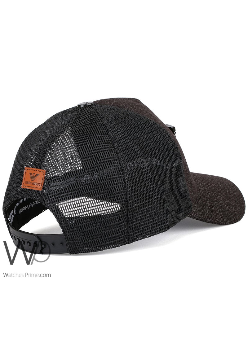 EMPORIO ARMANI Emporio Armani Trucker Cap Black Gray Color Cotton Hat For Men - Image 2
