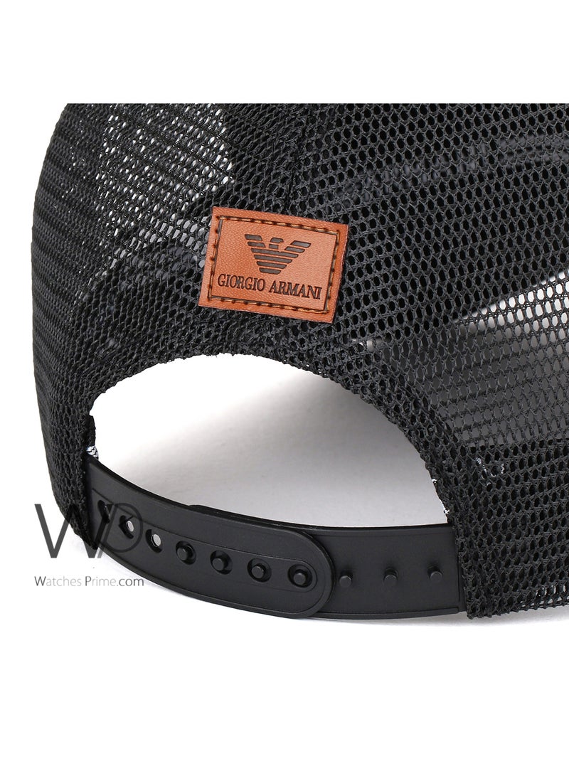 EMPORIO ARMANI Emporio Armani Trucker Cap Black Gray Color Cotton Hat For Men - Image 3