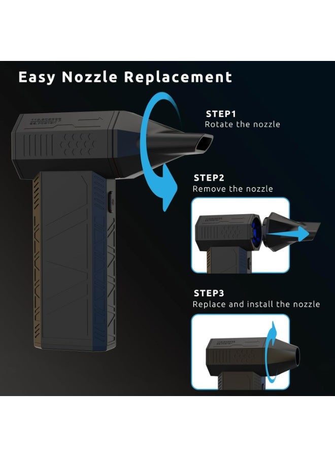 Portable Cordless Electric Air Duster – 130,000 RPM Super‑Jet Fan, 3 Speeds, Rechargeable via USB‑C for Car, Keyboard, Lens & PC Cleaning  - Image 4