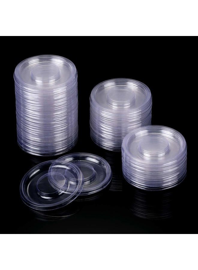 Blulu 100 Pieces Round Eyelash Tray Holder Plastic Eye Lash Trays Lid for False Eyelash Storage Case Empty Holder Box Packaging Box Cosmetic Container (Transparent) - Image 2