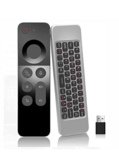 2.4G Voice Air Mouse Wireless Keyboard Smart IPTV TV Box Remote Control Gyroscope IR Learning Function For PC Android TV BOX - (Color: 2pcs)