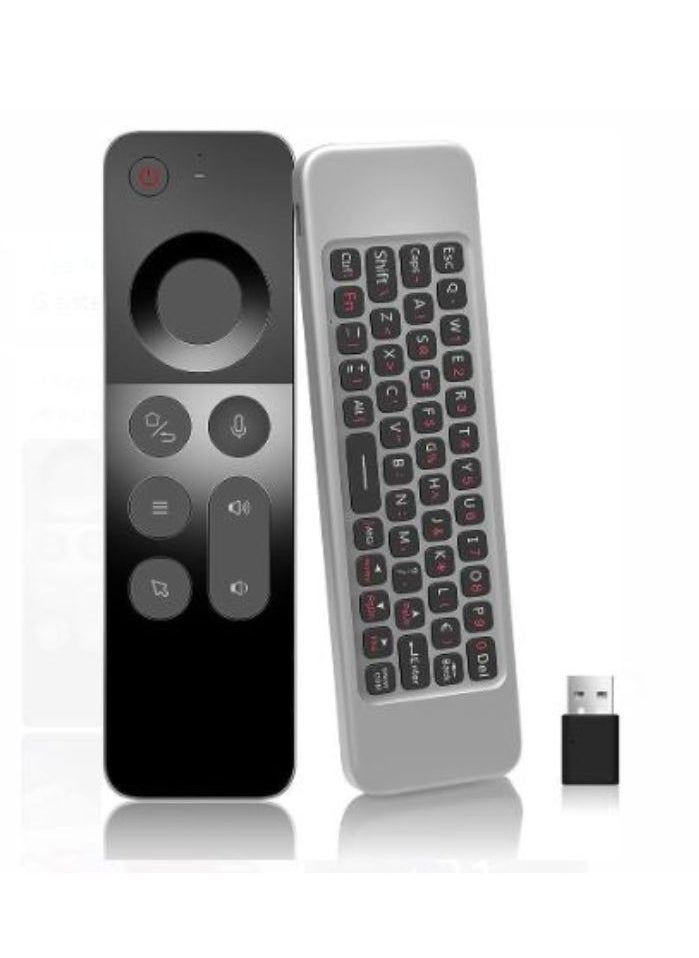 Generic - 2.4G Voice Air Mouse Wireless Keyboard Smart IPTV TV Box Remote Control Gyroscope IR Learning Function For PC Android TV BOX - (Color: 2pcs) - Image 1