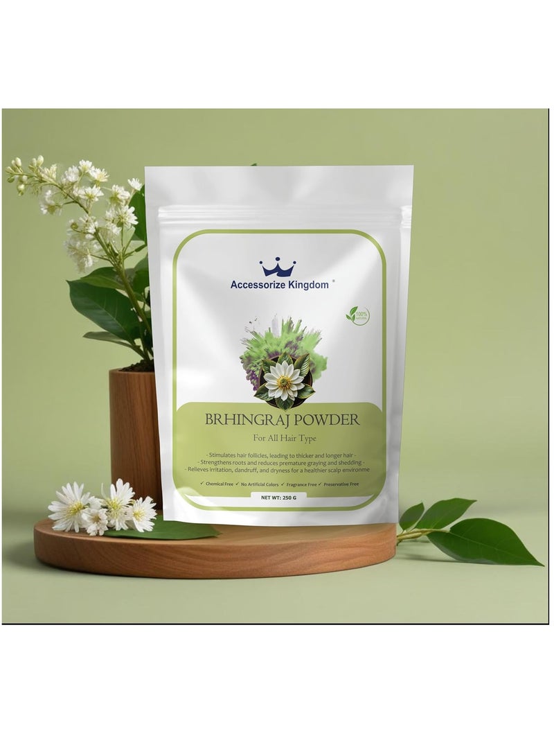 مملكة الإكسسوارات مسحوق بهرينجراج (250 غرام) - مسحوق عشبي طبيعي 100% | يعزز نمو الشعر ويحافظ على صحة فروة الرأس | يقوي جذور الشعر، ويقلل من تساقطه وقشرة الرأس - Image 5