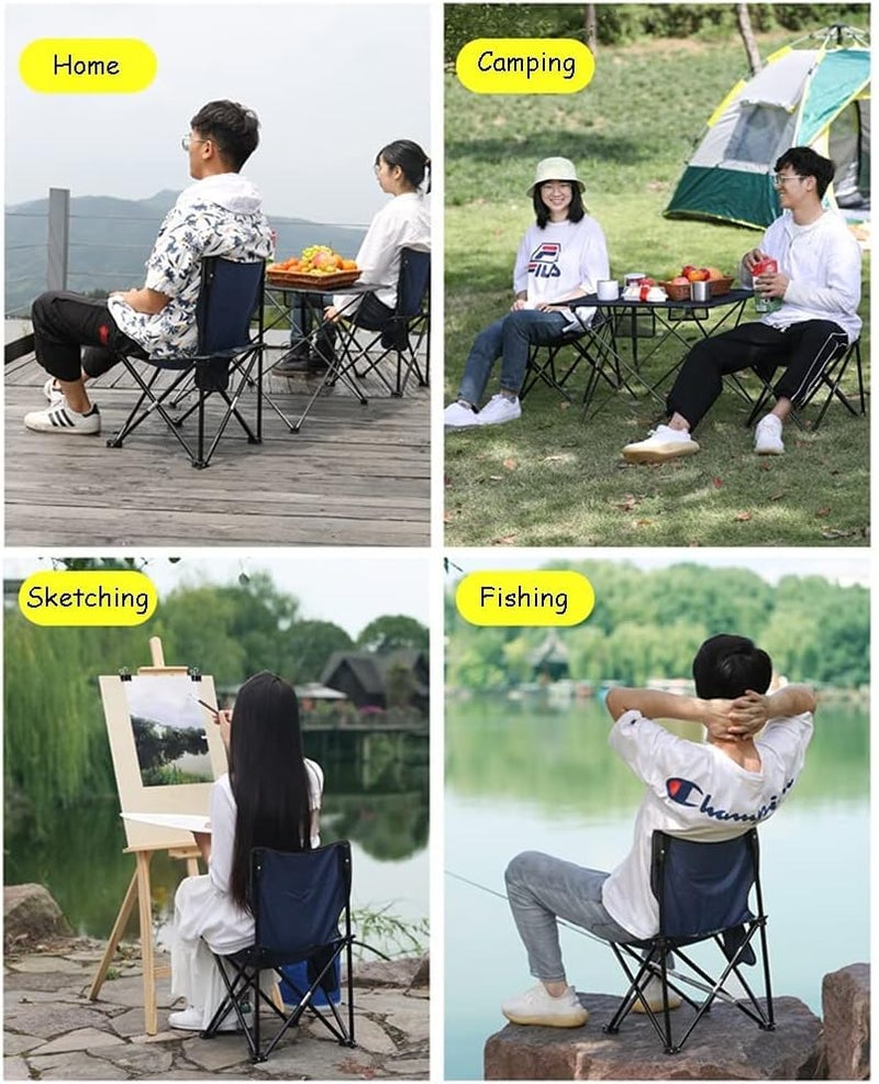 Jukusa Aluminium Portable Folding Chairs With Carry Bag & Pocket Heavy Duty 264Lbs Capacity Camping Foldable Backpacking Chair For Fishing Picnic Hiking Beach Party (Medium) 71.1H X 41W X 41L,Multi - Image 3