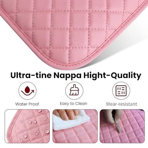 DSCARCovers Upgraded Car Center Console Cover PinkMicrofiber Leather Car Armrest Cover Cushion with 2 Storage BagsUniversal Car Armrest Storage Box Car Interior Accessories for Most Vehicles Pink - Image 3
